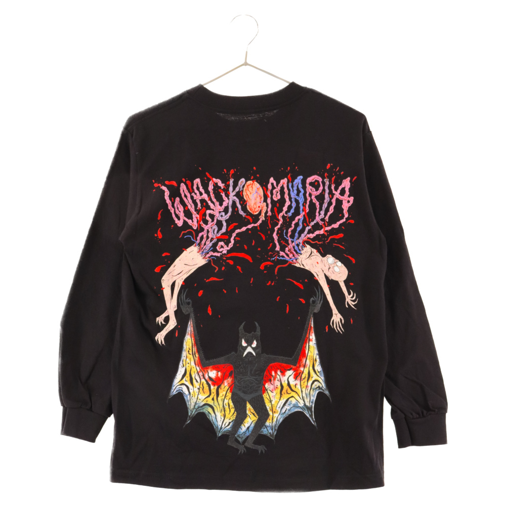 WACKO MARIA ワコマリア 24SS NECKFACE / LONG SLEEVE T-SHIRT ネックフェイス バックプリント 長袖Tシャツ ブラック NECKFACE-WM-LT02