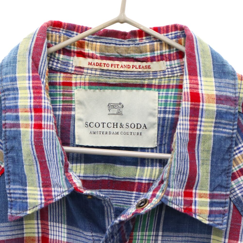 SCOTCH&SODA スコッチ アンド ソーダ チェック柄スナップボタン半袖シャツ マルチ_画像3