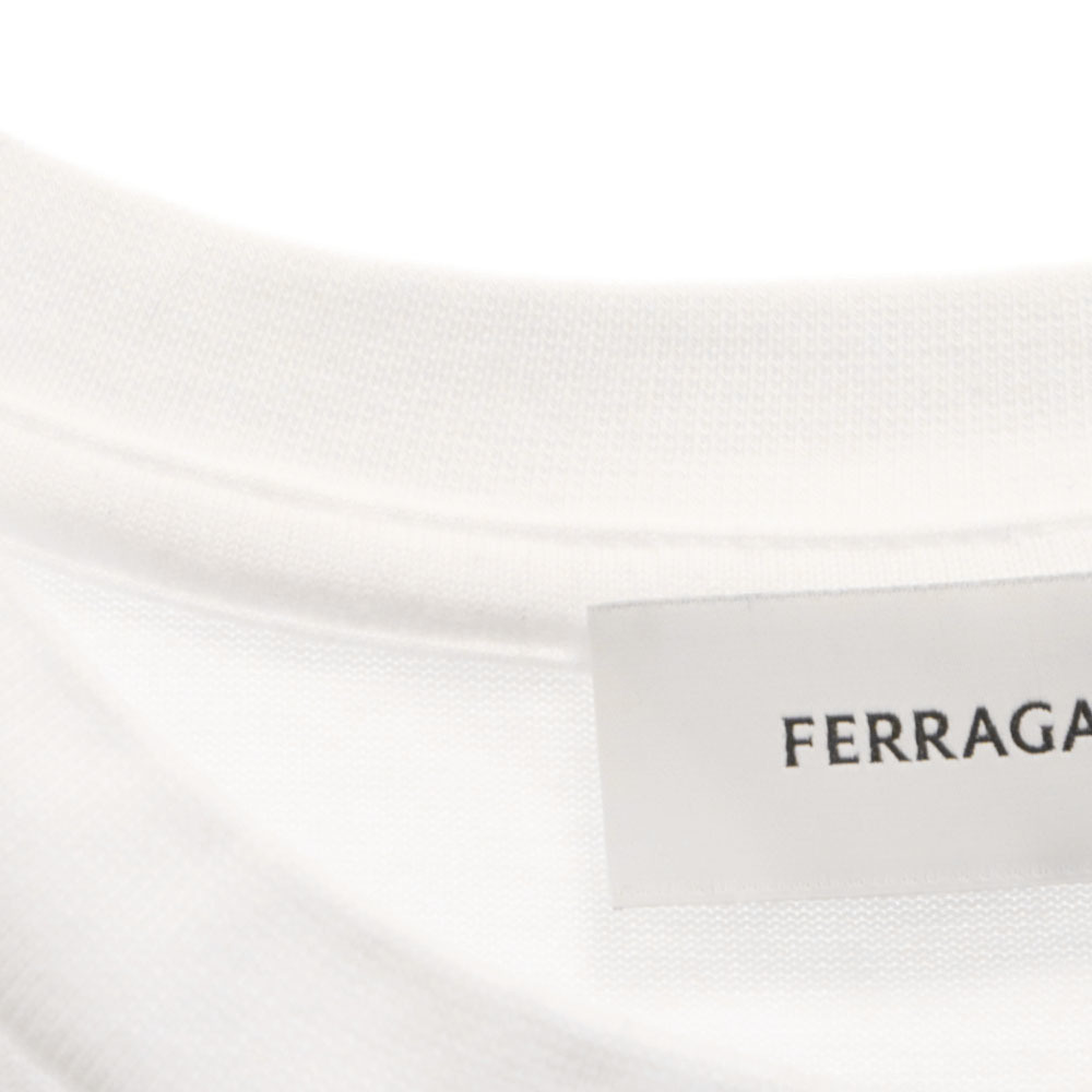 FERRAGAMO フェラガモ COTTON CREW NECK T-SHIRTS コットンクルーネック 半袖ロゴTシャツ 半袖Tシャツ ホワイト_画像4