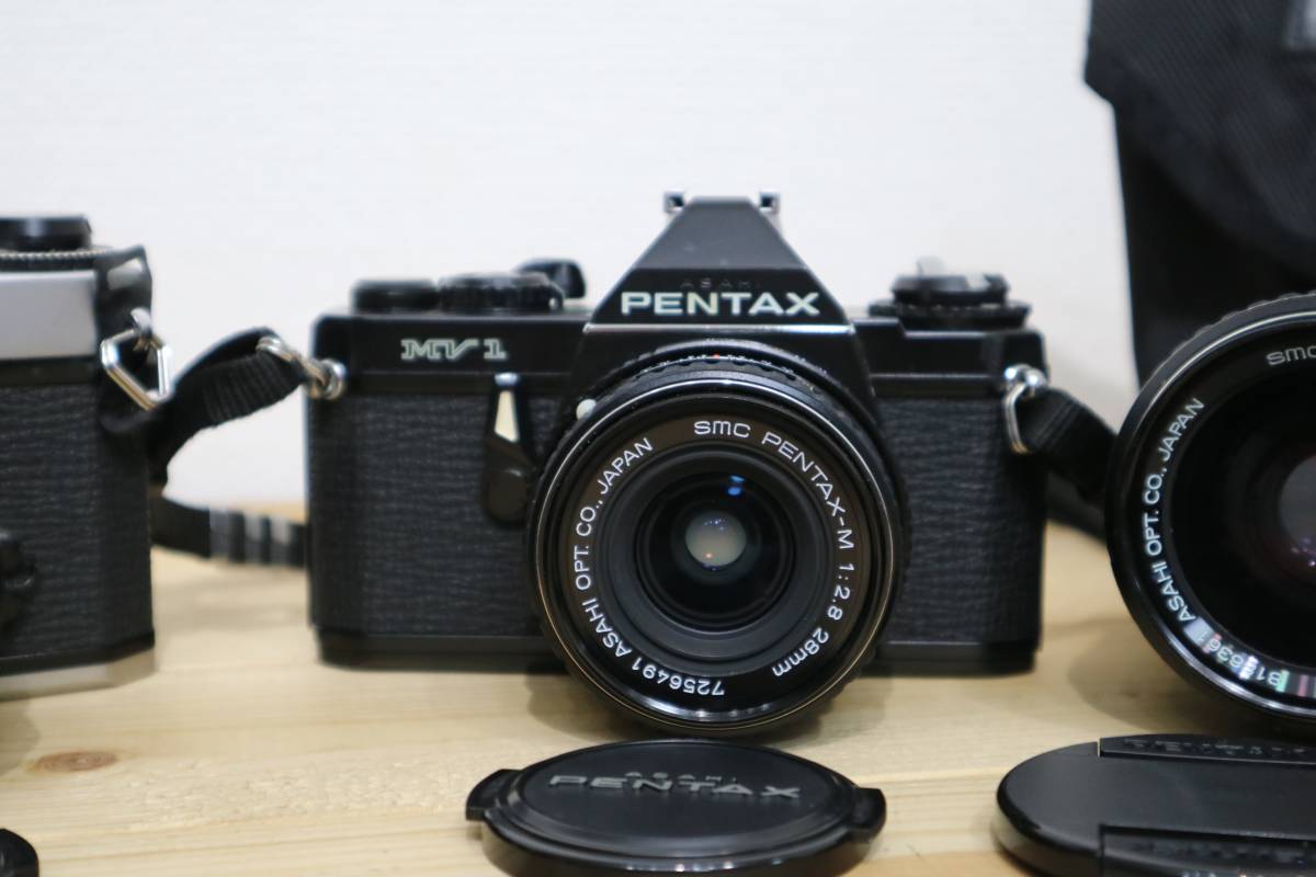 PENTAX ペンタックス 2機 KM/MV 1　純正レンズ4本　55mm 1:1.4/28mm 1:2.8/　200mm 1:4/35-70mm 1:2.8　ジャンク　_画像3