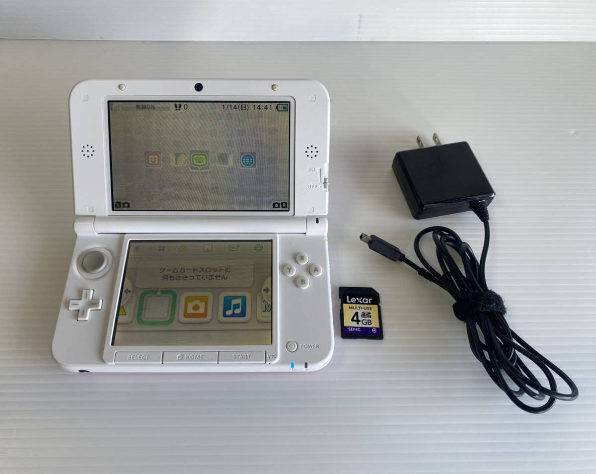 【動作品】任天堂 ニンテンドー 3DS LL 本体 ピンク×ホワイト 充電器 SDカード付きNintendo ゲー厶機 3DSLL _画像1