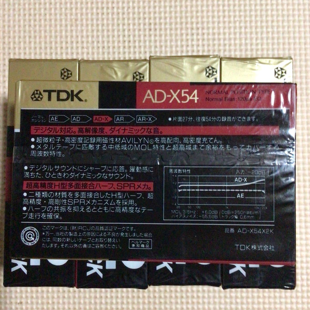 TDK AD-X 54 2パックx5 ノーマルポジション　カセットテープ10本セット【未開封新品】★_画像3