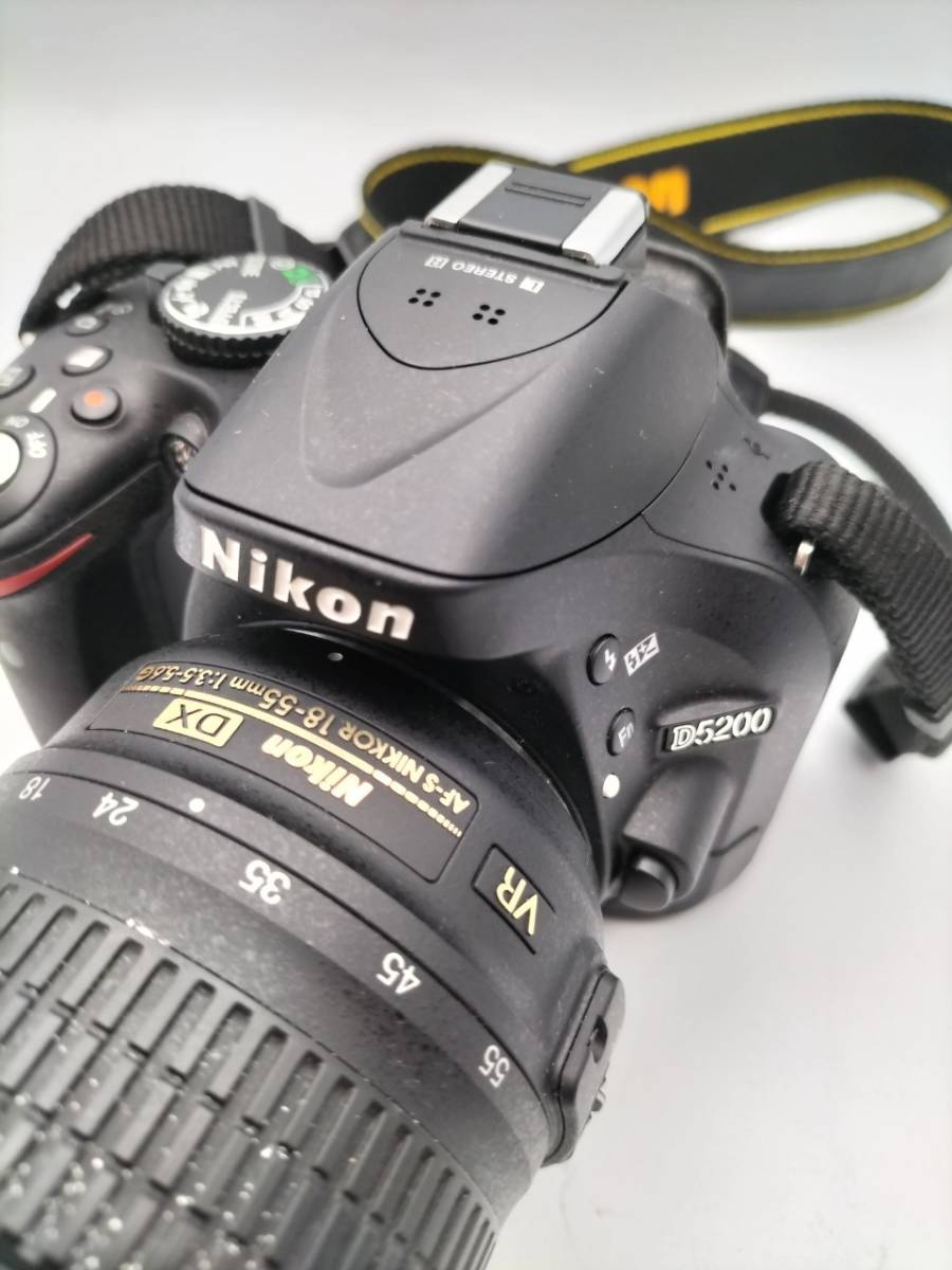 K23 1円～ ジャンク品 動作未確認 ニコン Nikon DIGITAL CAMERA D5200 レンズ Nikon DX AF-S NIKKOR 18-55mm 1:3.5-5.6G 付属 セット_画像3