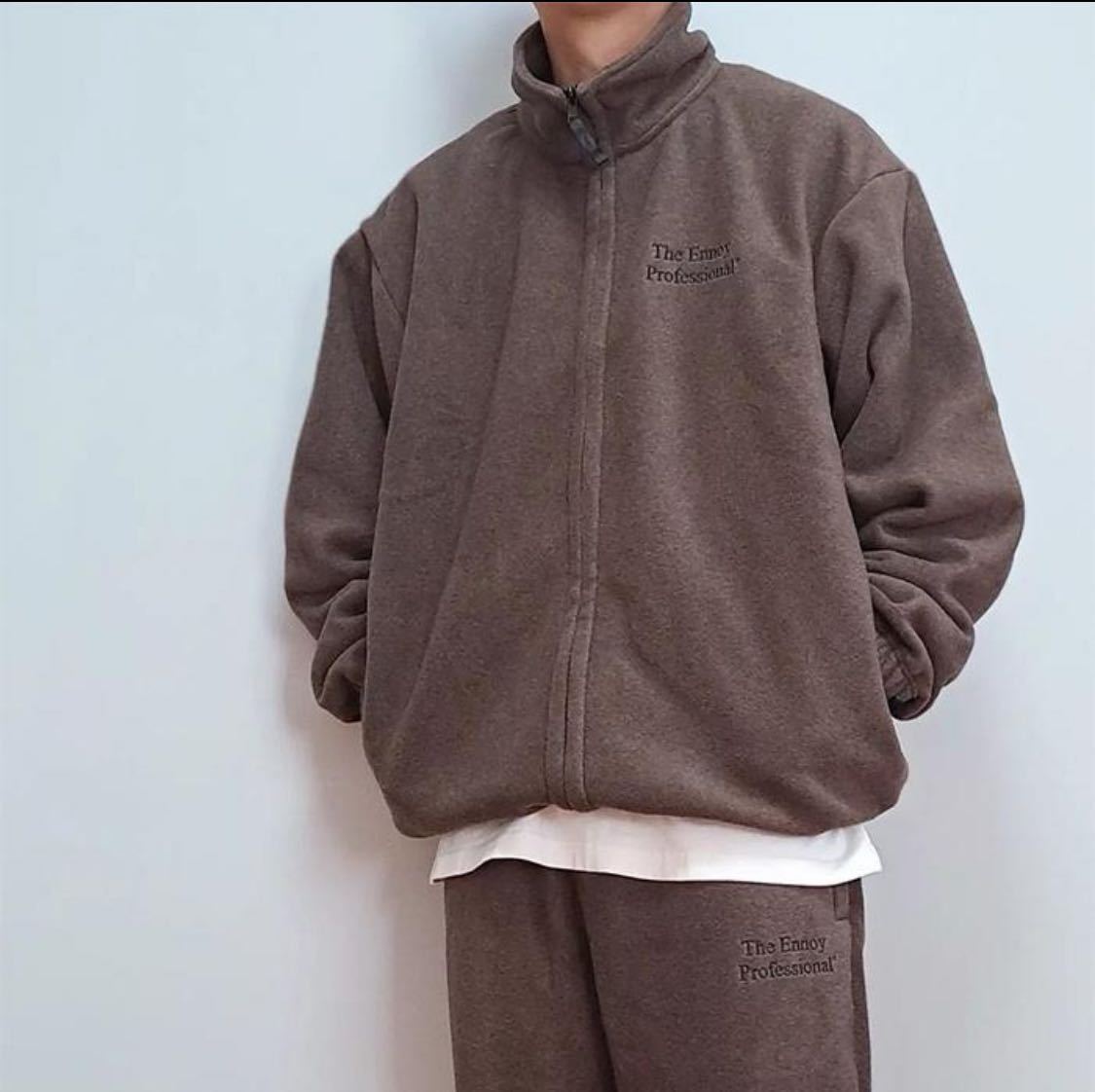 ennoy CITY FLEECE set up JACKET + PANTS Munchen BROWN XL 新品未 