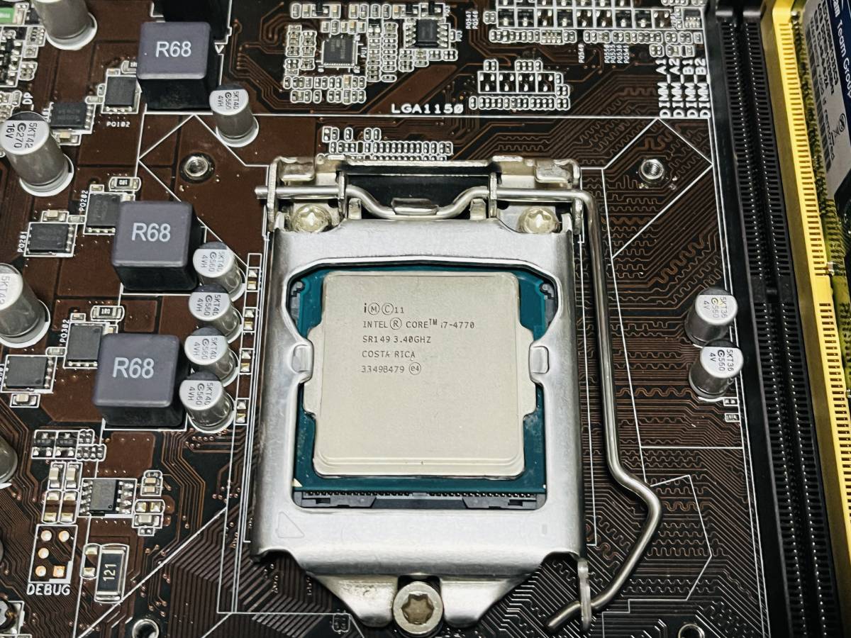 ASUS B85M-E LGA1150 Core i7 4770 DDR3 4GB×2枚 マザーボード・CPU・メモリ・CPUクーラーセット_画像2