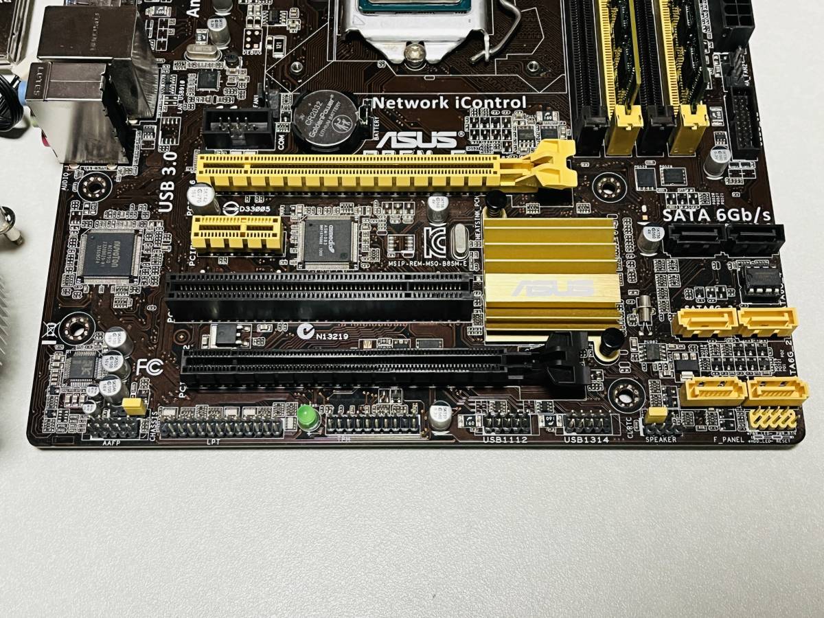 ASUS B85M-E LGA1150 Core i7 4770 DDR3 4GB×2枚 マザーボード・CPU・メモリ・CPUクーラーセット_画像3