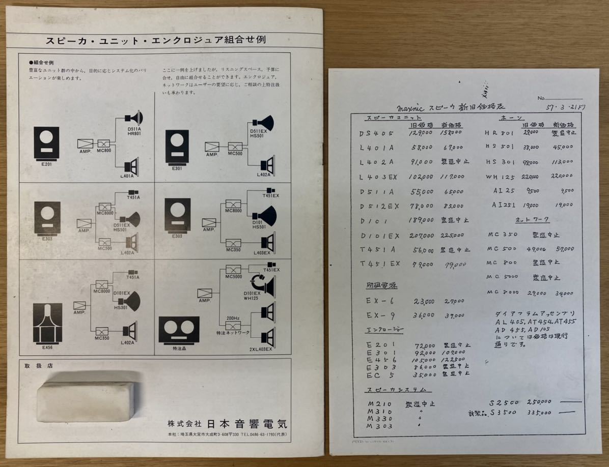 Maxonic マクソニック 総合カタログ／Maxonic スピーカ 新旧価格表 昭和57年／（株）日本音響電気 住吉舛一_画像7