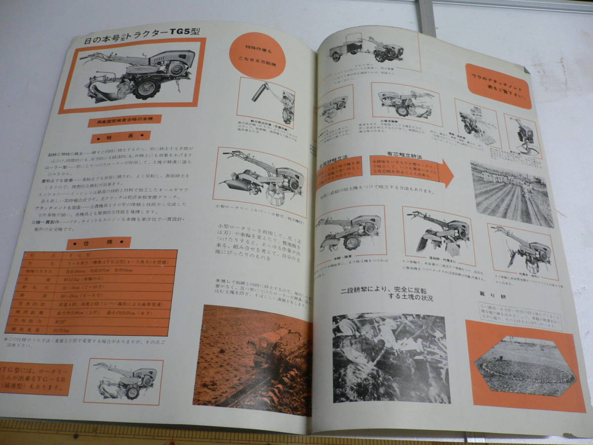 東洋社　日の本号　トラクター　パンフレット　発動機　　1960年代_画像2