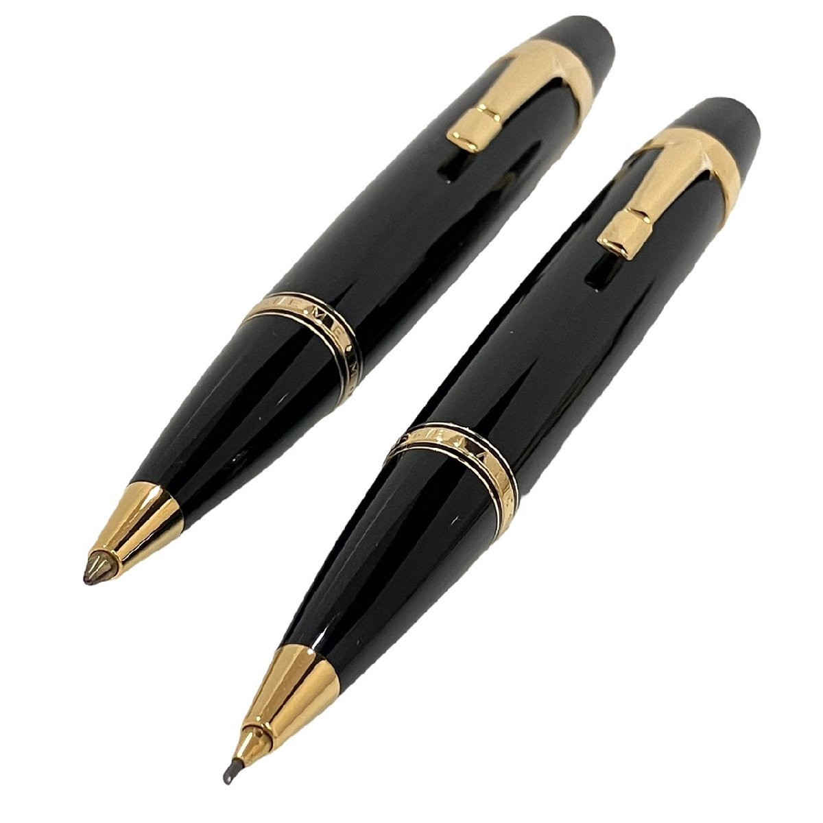 MONTBLANC モンブラン ボエム ボールペン シャープペン 2本セット ツイスト式 黒xゴールドカラー_画像2