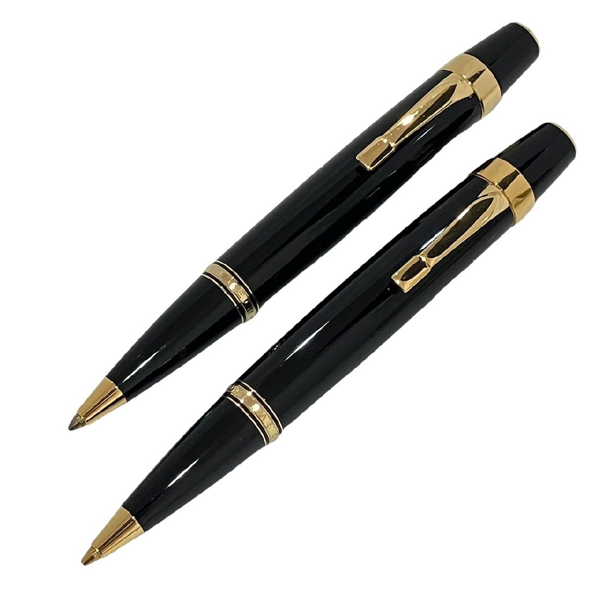 MONTBLANC モンブラン ボエム ボールペン シャープペン 2本セット ツイスト式 黒xゴールドカラー_画像1
