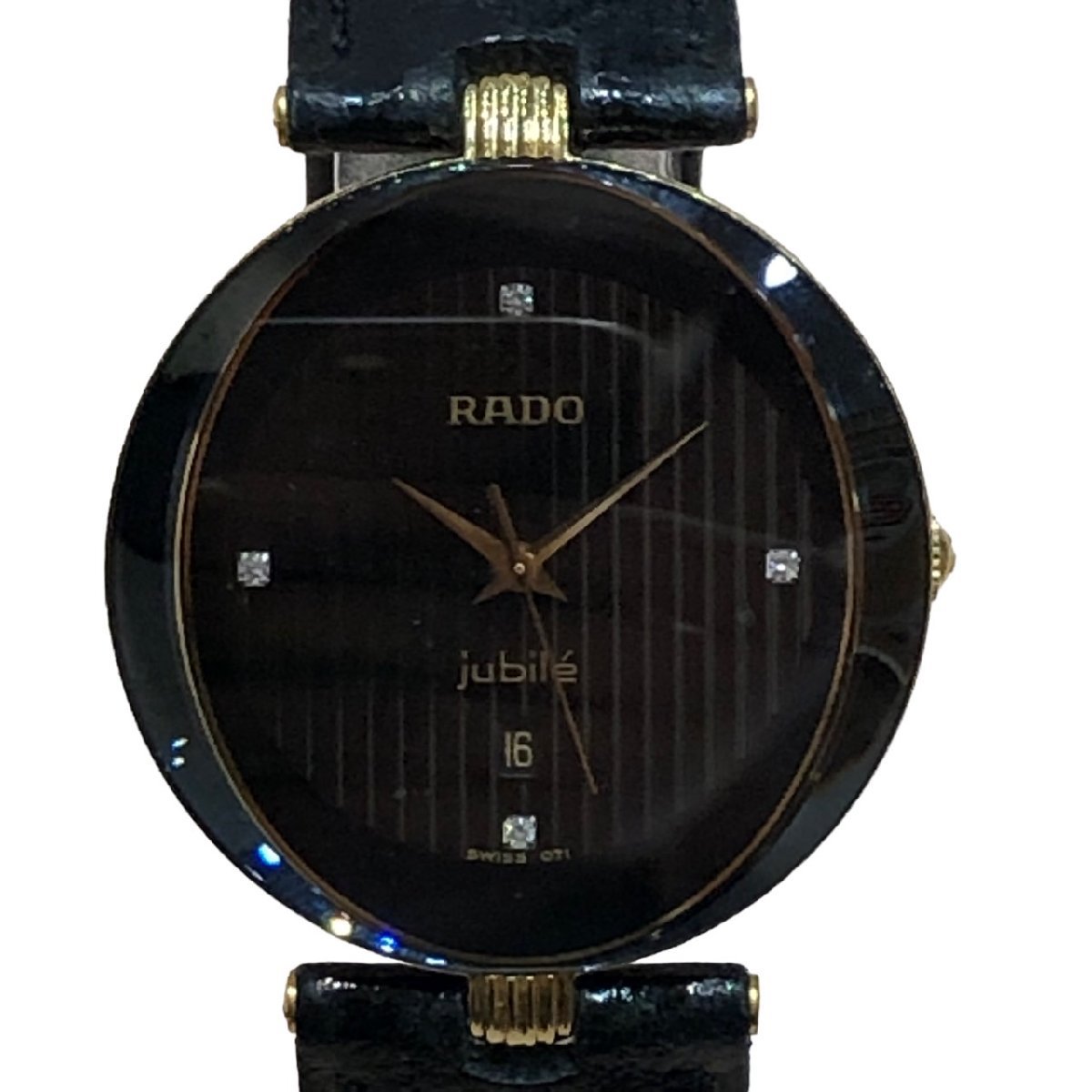 RADO ラドー ジュビリー メンズ腕時計 デイト ダイヤ付 黒文字盤_画像1