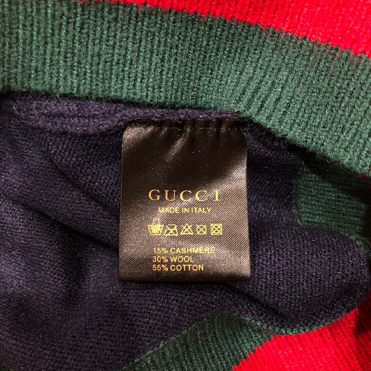 1円 GUCCI グッチ オールドグッチ セーターシェリーライン ヴィンテージ XXXL ネイビー系 メンズ_画像7