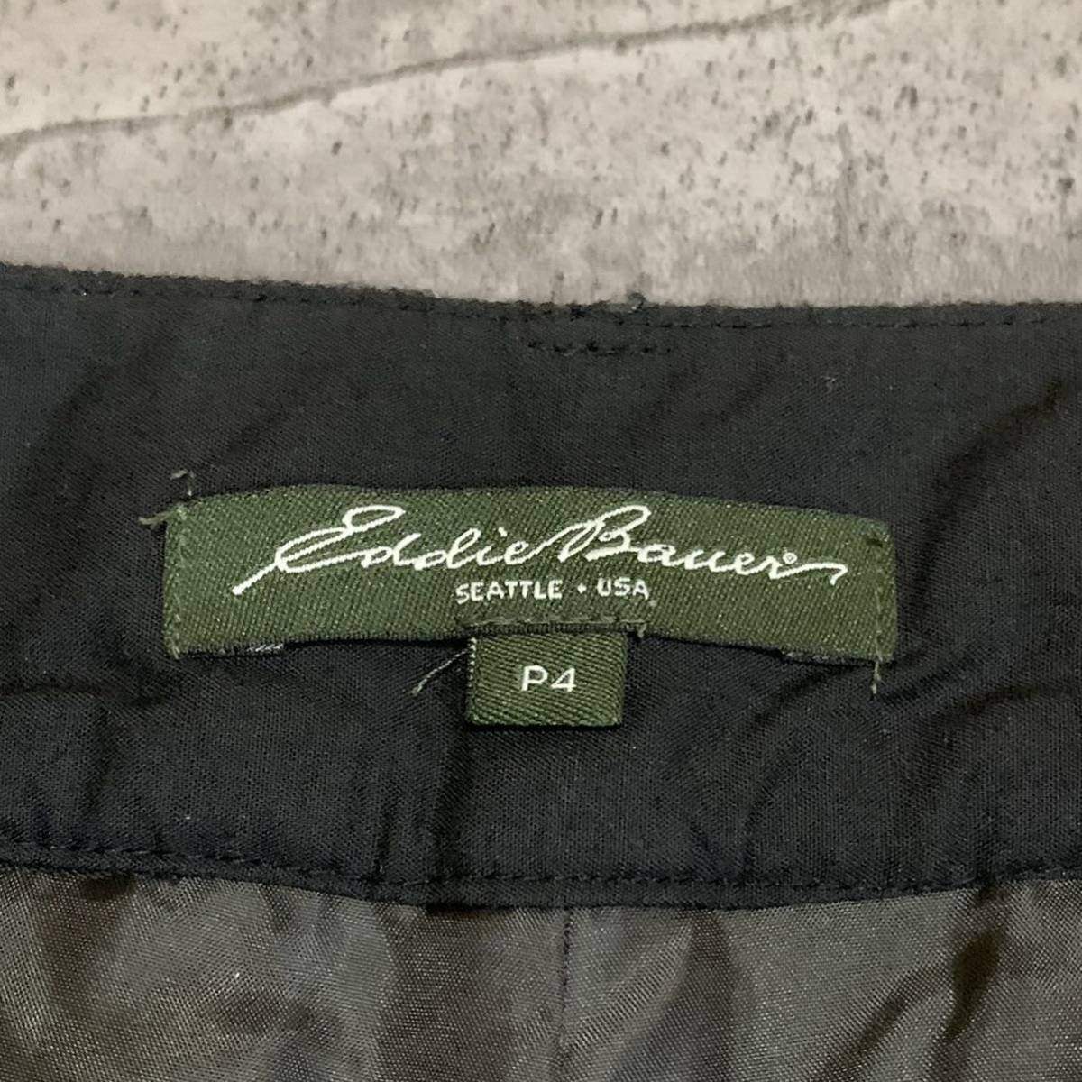 N ▼ 都会のカジュアルウェア '履き心地抜群' Eddie Bauer エディーバウアー ウール ワンタック ハーフパンツ size:P4 ボトムス 婦人服_画像6