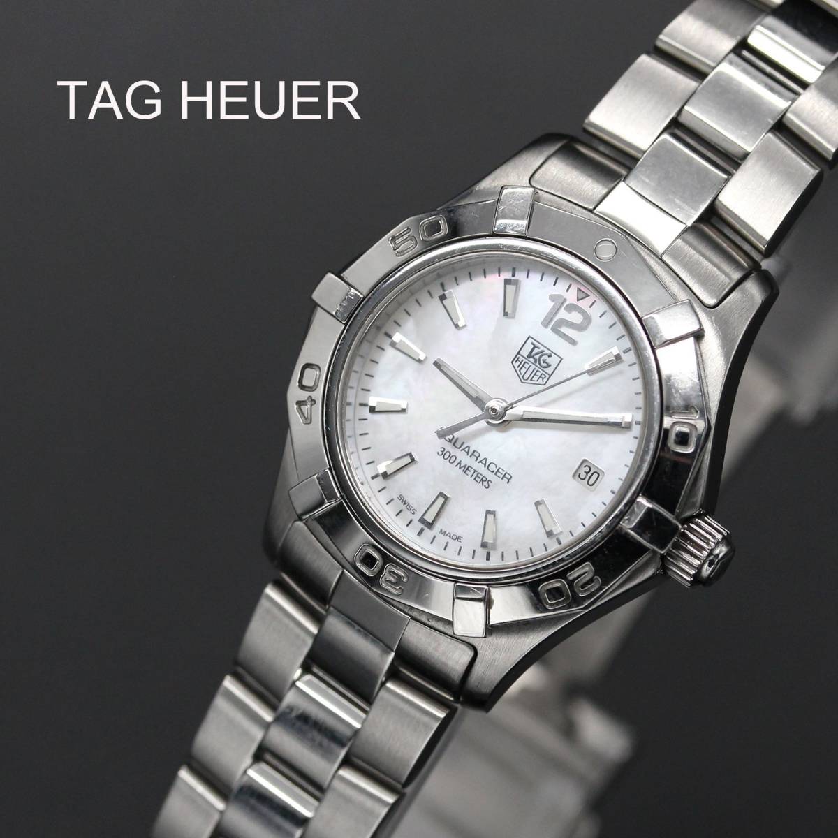 【美品】タグホイヤー TAG HEUER　WAF1414 シェル文字盤 クォーツ 腕時計　白シェル　レディース　女性_画像1
