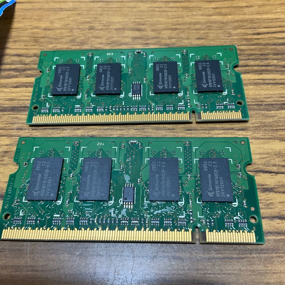 ノート対応 200Pin DDR2 1GB PC2-6400S-666-12-AC DDR2-800 1GB×2枚 計2GB 動作未確認_画像5