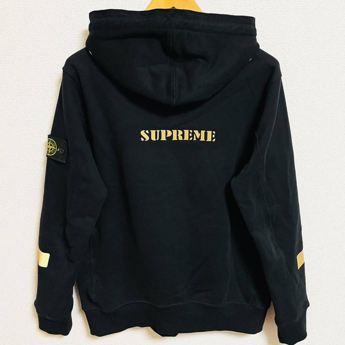 Supreme Stone Island Hooded Sweatshirt Black M 17aw 2017年 黒 ブラック ストーン アイランド フード スウェットシャツの画像2