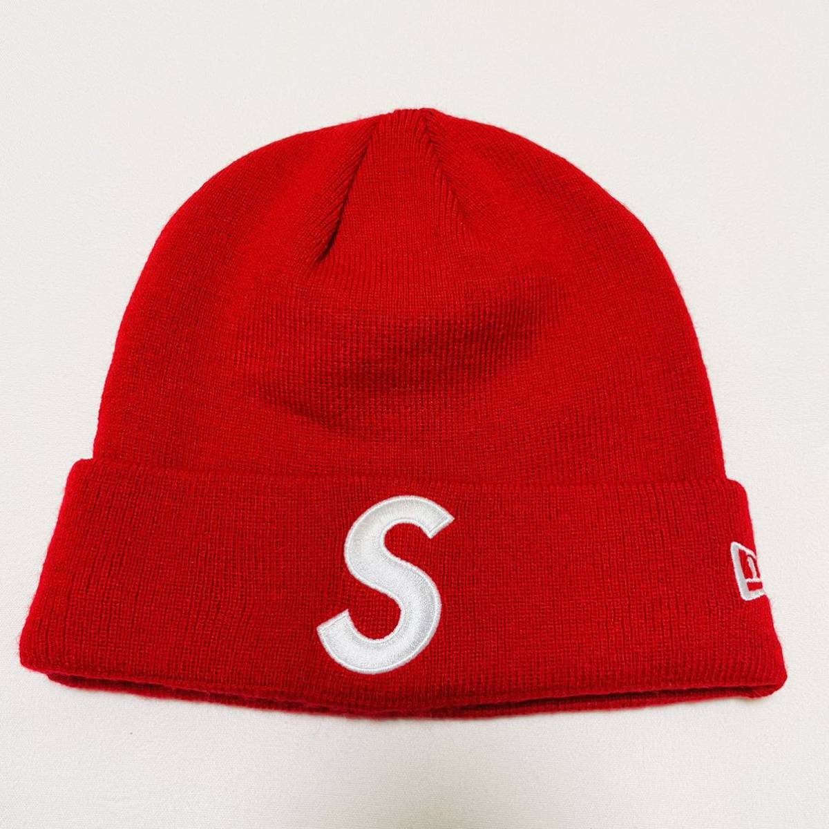 ほぼ新品 Supreme New Era S Logo Beanie Red Free 17aw 2017年 赤 レッド ニューエラ エスロゴ ビーニー ニット帽 キャップ ボックスロゴ