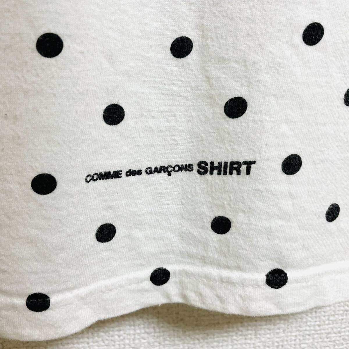 Supreme COMME des GARCONS SHIRT Box Logo Tee White Red S 12ss 2012年 白 赤 ホワイト レッド コムデギャルソン ボックスロゴ ドット柄の画像4