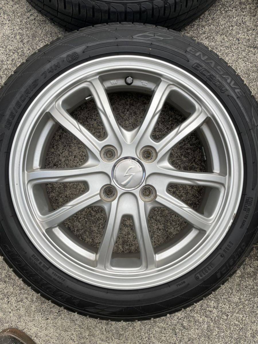 美品 バリ山 155/60r15 15インチ タイヤホイールセット 2019年製 15×5.0J ダンロップ レアマイスター ストレンジャーの画像4