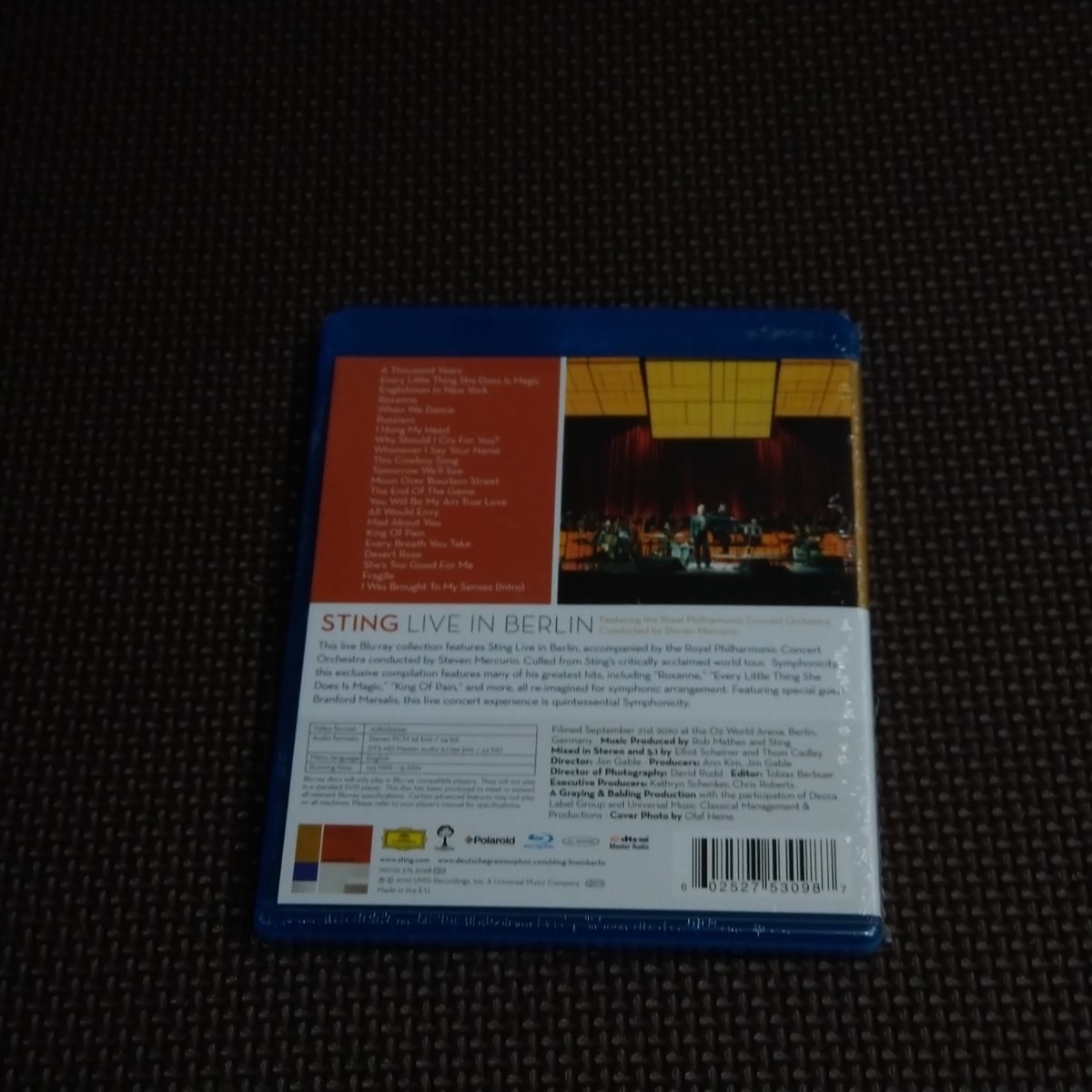 新品 即決 スティング ライヴ・イン・ベルリン Sting Live In Berlin Blu-ray_画像3