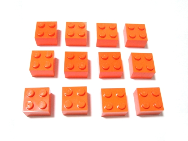 凸レゴ凸　%3003　2x2ブロック（オレンジ）　12個_画像1