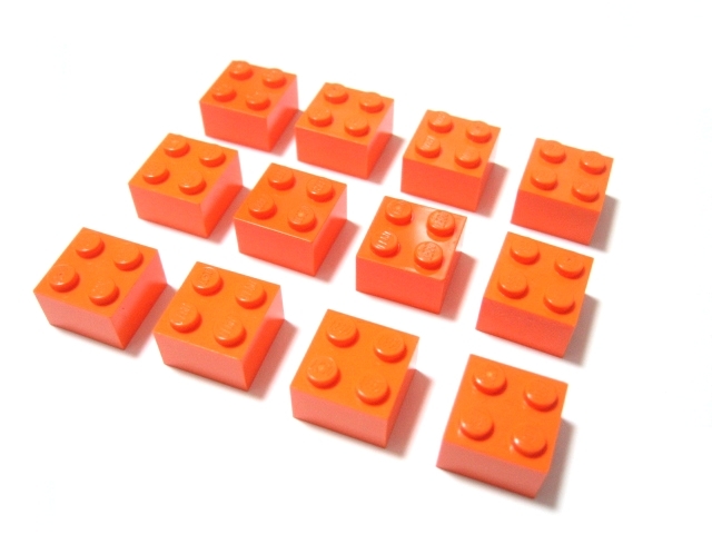 凸レゴ凸　%3003　2x2ブロック（オレンジ）　12個_画像2