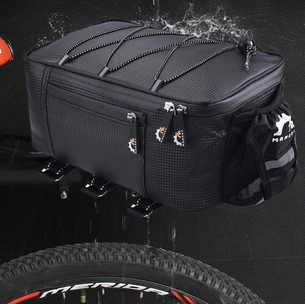 自転車サイドバッグ リアバッグ 自転車バッグ 自転車用荷物バッグ 大容量 耐水PU素材 反射テープ_画像5