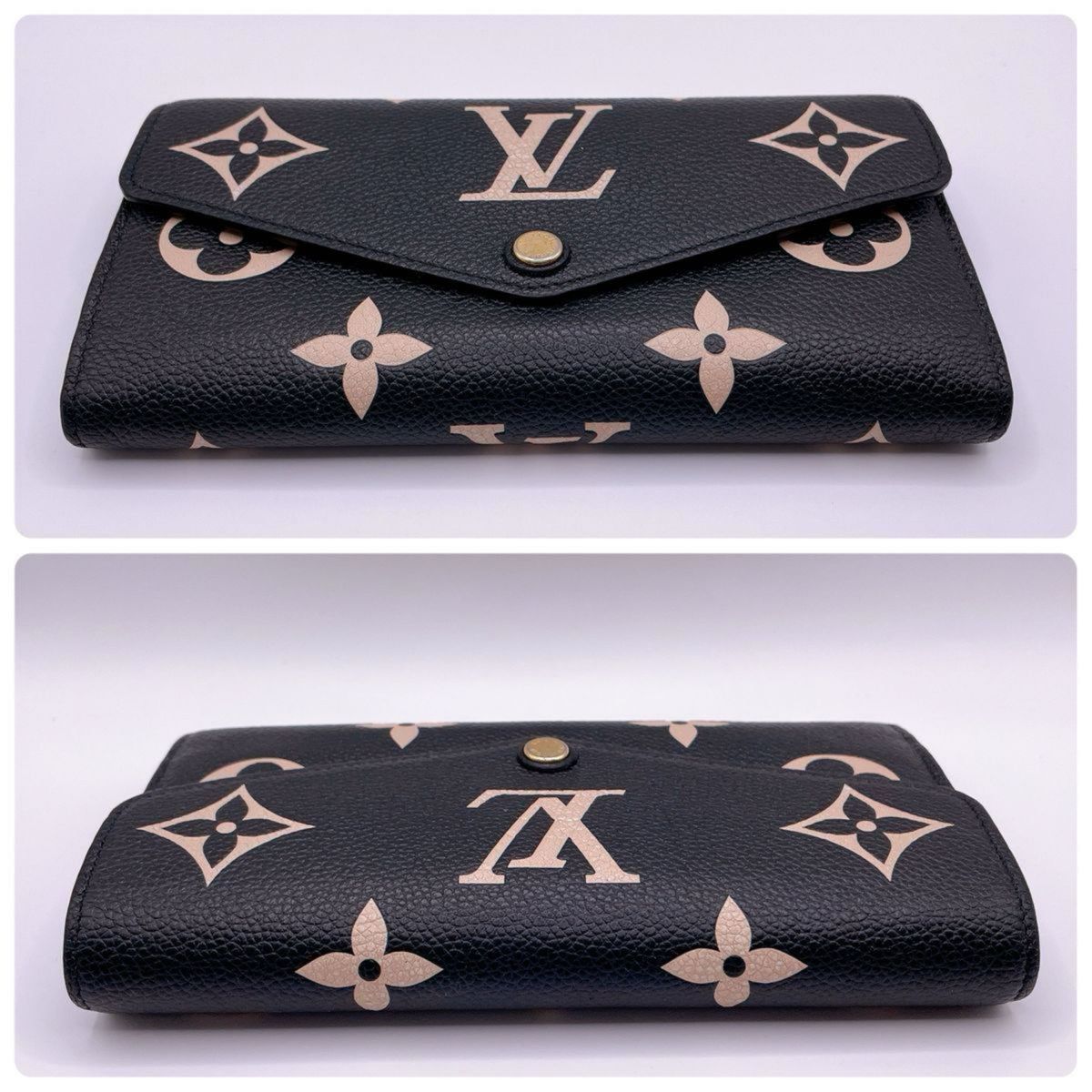 ルイヴィトン モノグラム  ポルトフォイユサラ ブラック レザー 長財布 LOUIS VUITTON