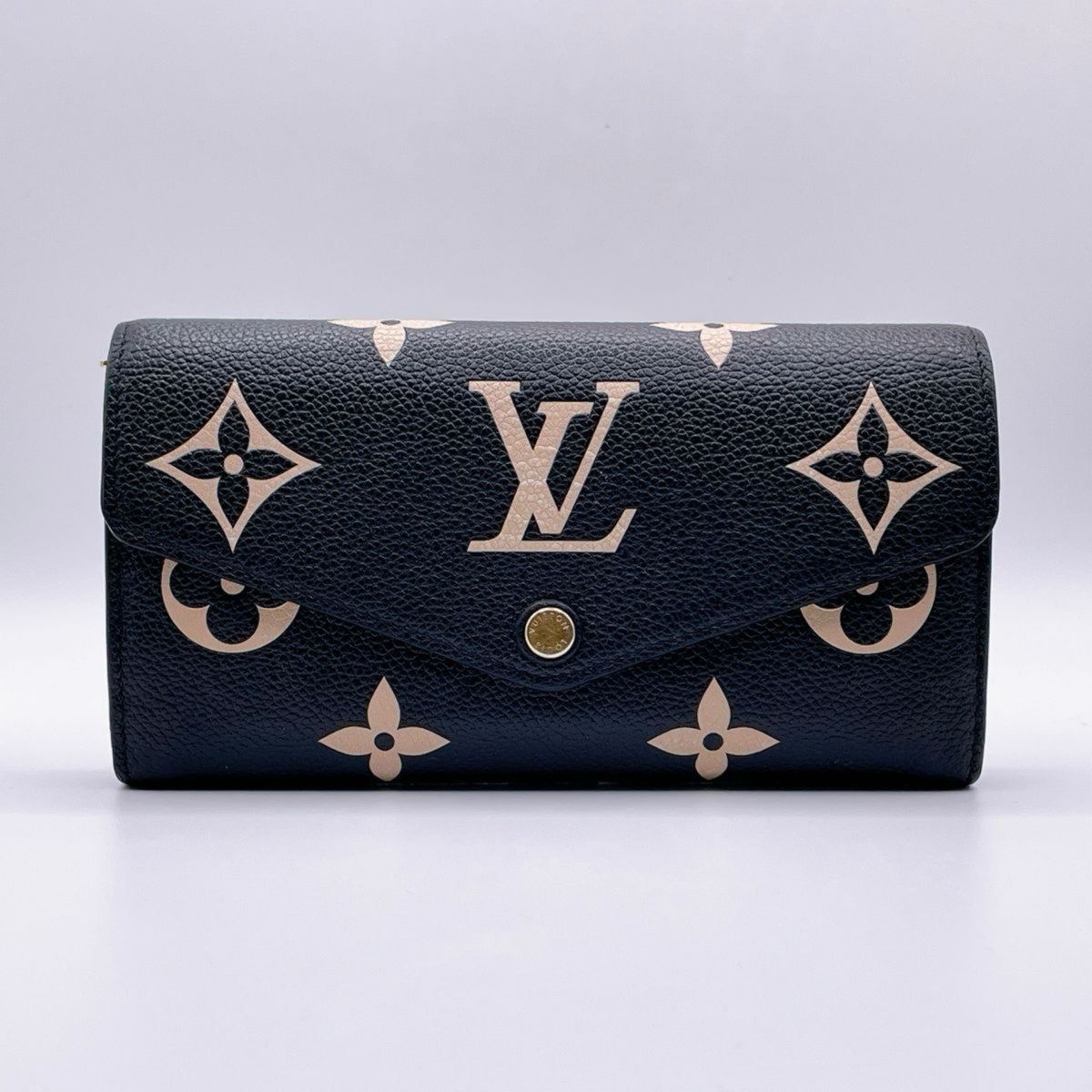 ルイヴィトン モノグラム  ポルトフォイユサラ ブラック レザー 長財布 LOUIS VUITTON