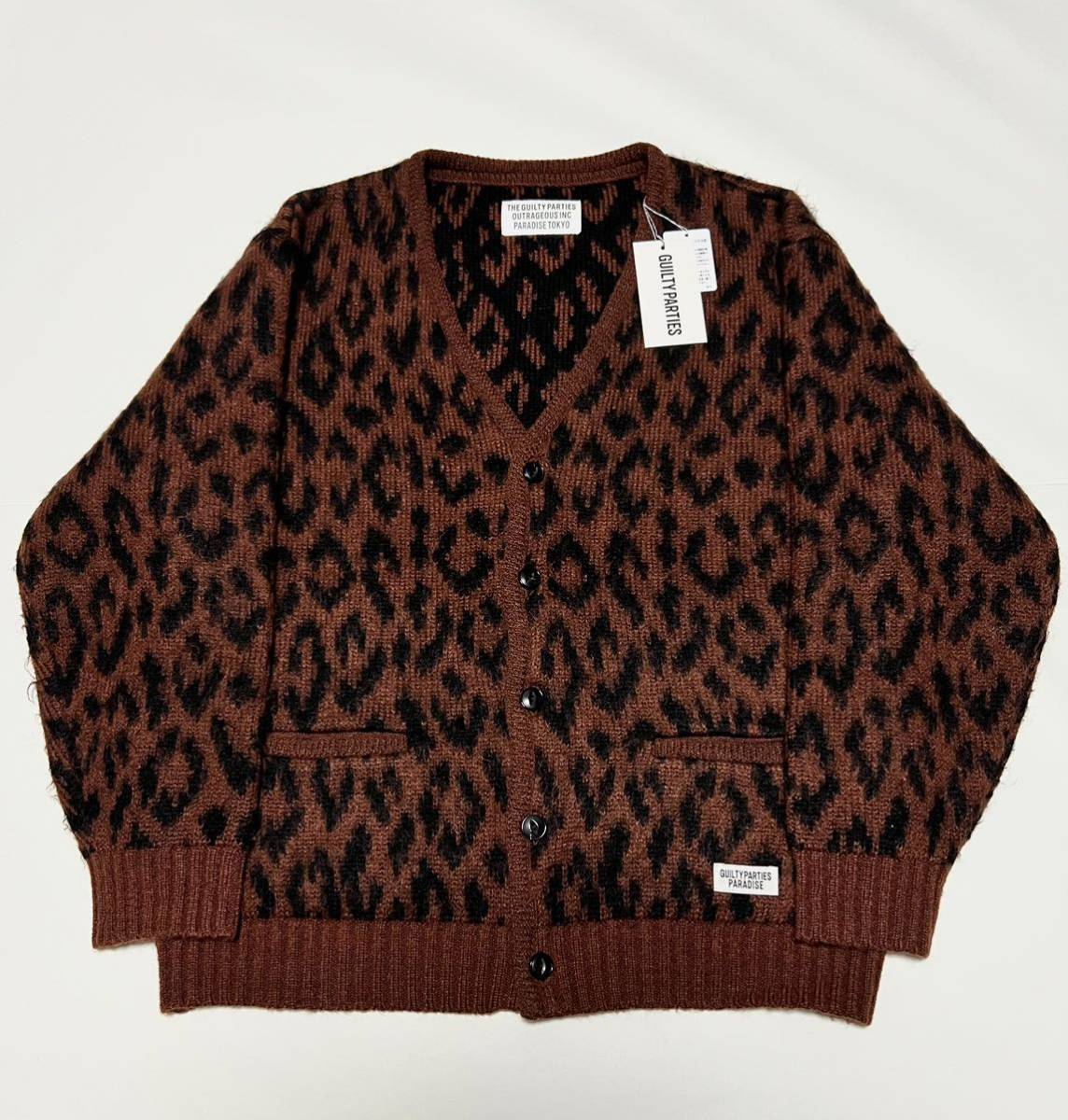 野村訓市 21FW WACKOMARIA LEOPARD HEAVY MOHAIR KNIT JACQUARD CARDIGAN ワコマリア ヘビー モヘア カーディガン モヘヤ ニット セーター_画像2