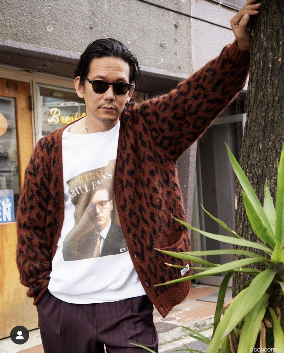 野村訓市 21FW WACKOMARIA LEOPARD HEAVY MOHAIR KNIT JACQUARD CARDIGAN ワコマリア ヘビー モヘア カーディガン モヘヤ ニット セーター_画像5