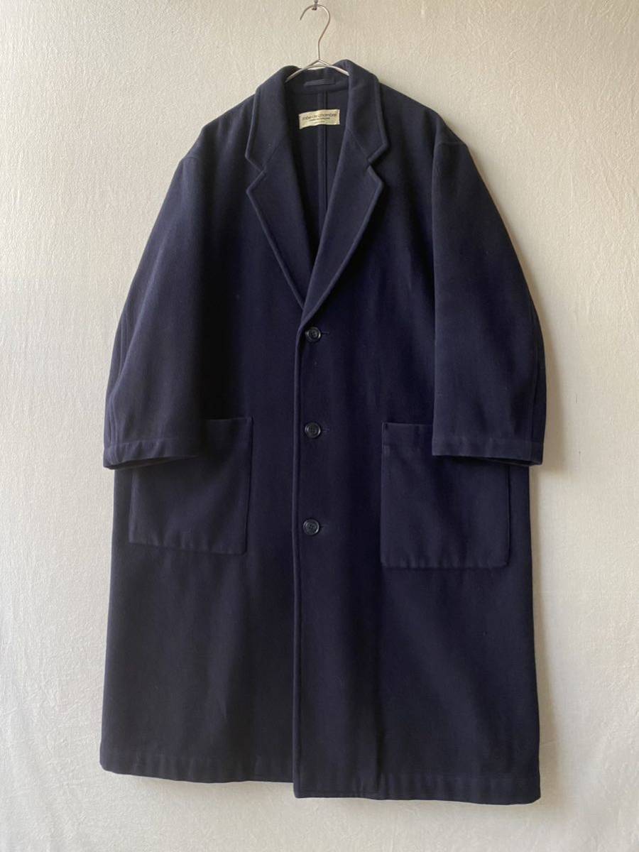 AD1988 robe de chambre COMME des GARCONS チェスター コート / ウール ネイビー ビンテージ 80s 90s C3-12035-92904_画像2