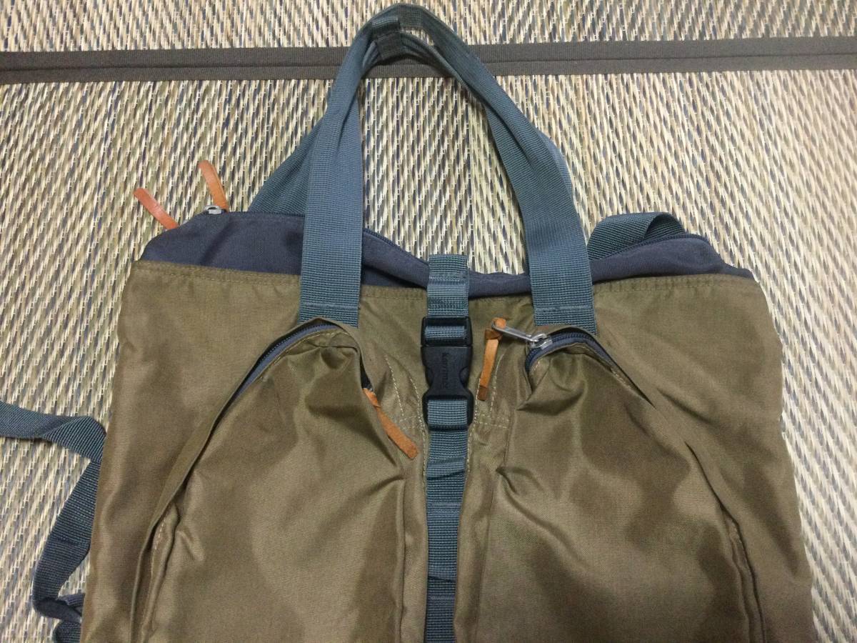 カリマー karrimor 2way トートバッグ リュック/カーキ　中古_画像3