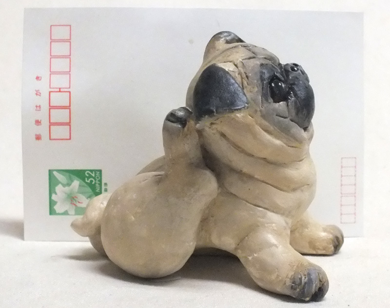 *[ Pug ] dog. ornament * literary creation clay craft house. handmade work *