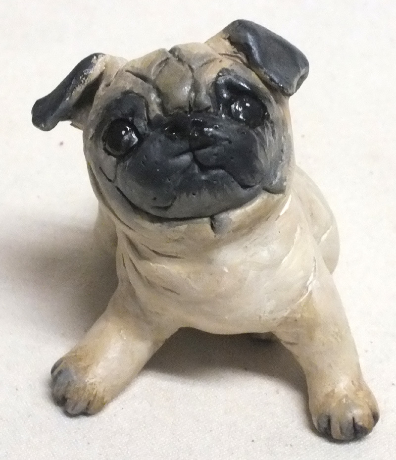 *[ Pug ] dog. ornament * literary creation clay craft house. handmade work *