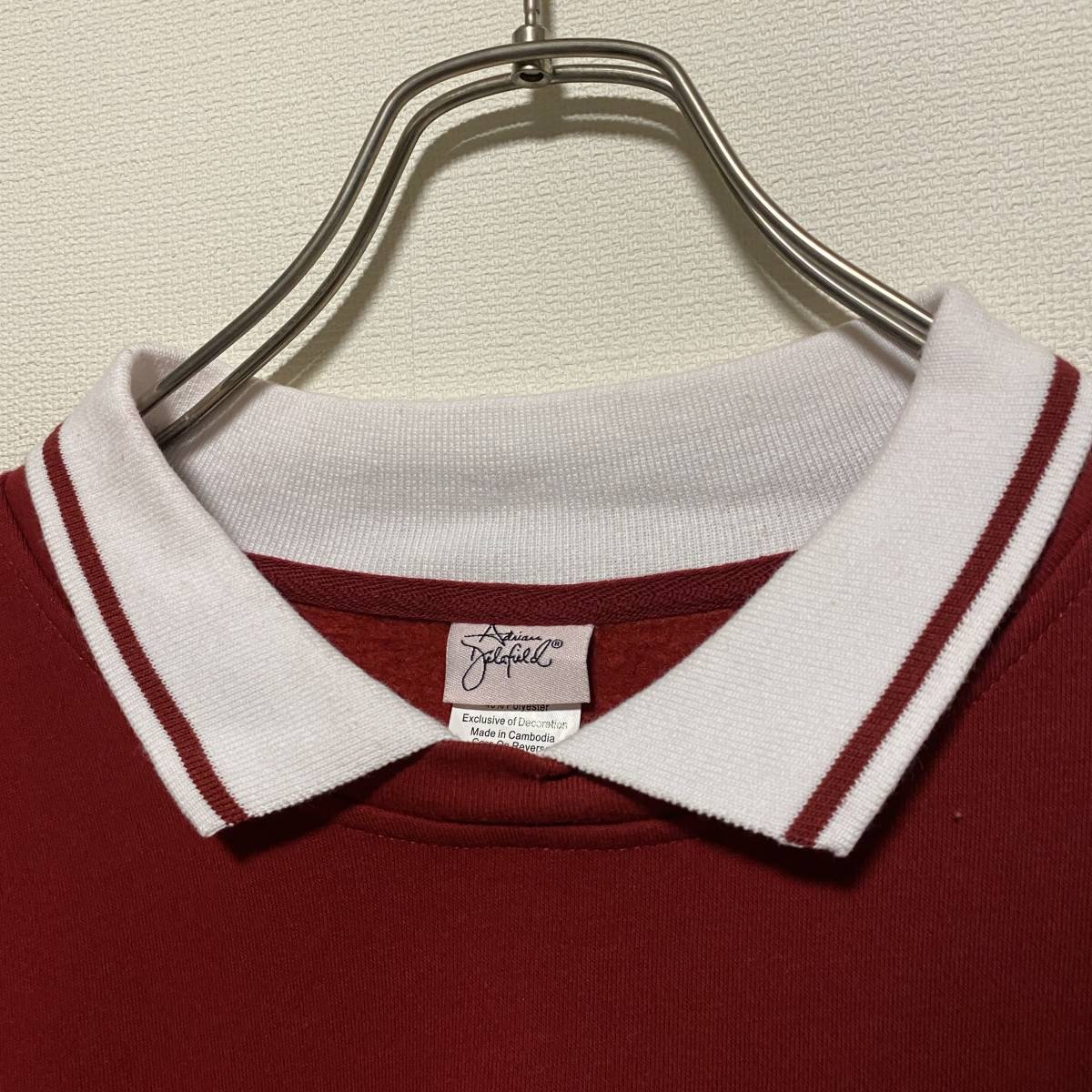  America б/у одежда футболка тренировочный обратная сторона ворсистый воротник имеется L размер вышивка цветочный принт Heart Vintage [R55]