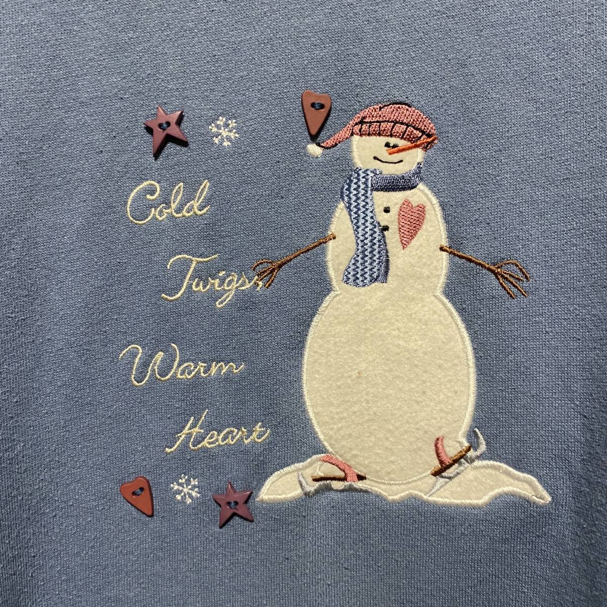 アメリカ古着 雪だるま 刺繍 トレーナー スウェット 2X ビッグ アメリカ古着 雪だるま 刺繍 トレーナー スウェット 2X ビッグ
