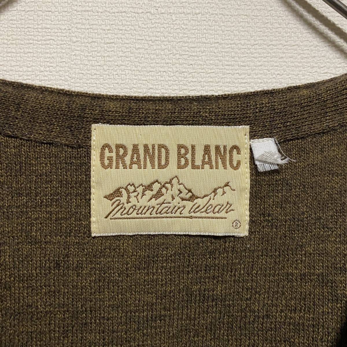 アメリカ古着　GRAND BLANC ニット　ベスト　カーディガン　総柄　90s ヴィンテージ　【P759】