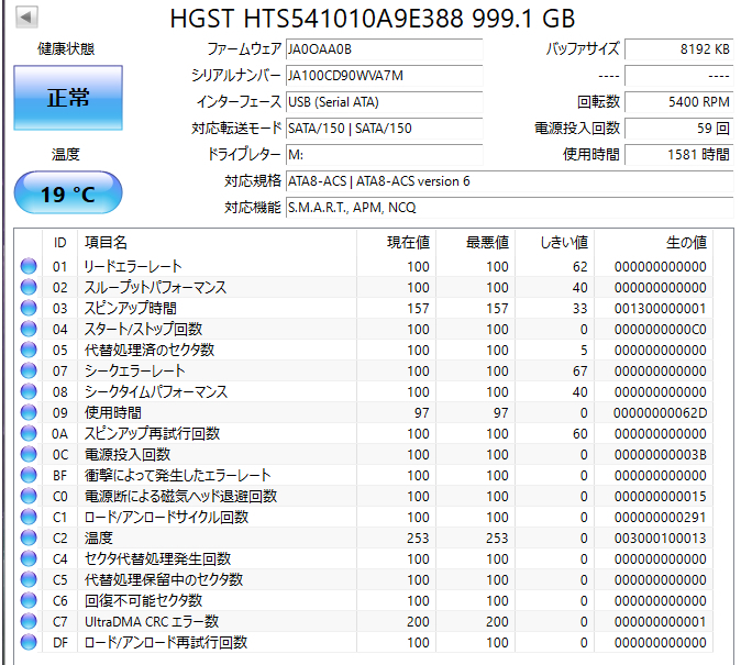 ★送料無料★　1TB　iVDR-S　カセットハードディスク　マクセル/maxell　ホワイト　1TB　HDD　アイヴィ　動作品　M-VDRS IVDRS Wooo対応 ④