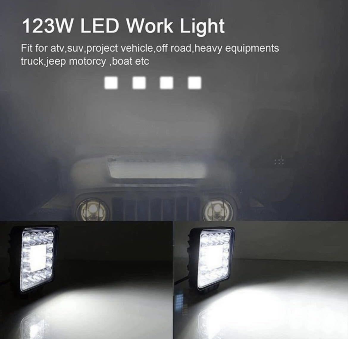 LEDワークライト 96w 4個 バックランプ 作業灯 補助灯 投光器 12v 24v スポットライト フォグランプ トラック ダンプ ユンボ 重機 爆光 白_画像5