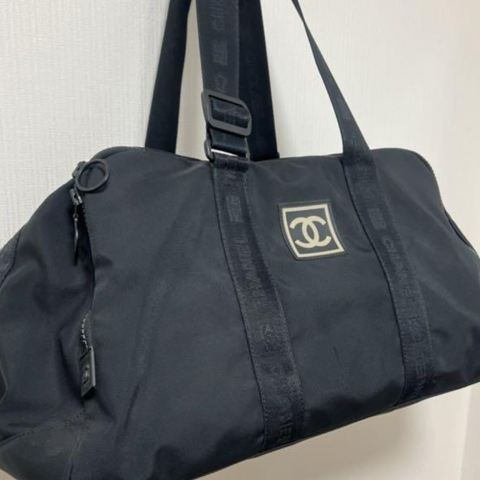 【レア】CHANEL シャネル　ボストンバッグ　スポーツ　ブラック_画像2