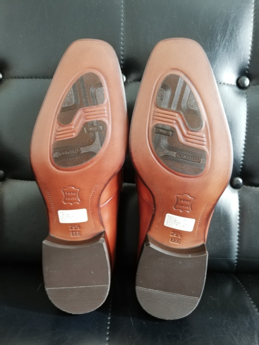 未使用 marelli ビット プレーントゥ 25.5 マレリー 革靴 ビジネスシューズ_画像4