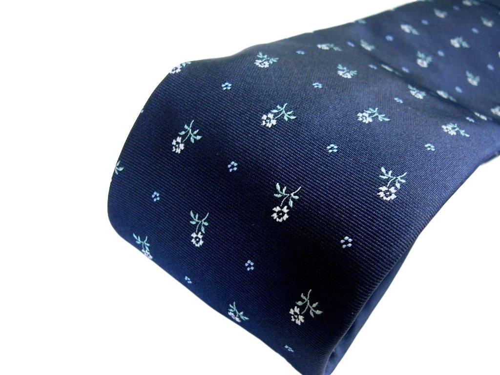 新品 【送料込】ブルックスブラザーズ Brooks Brothers Full Floral Tie ネイビー 花柄刺繍 シルクネクタイ Silk 100% 米国製_画像7