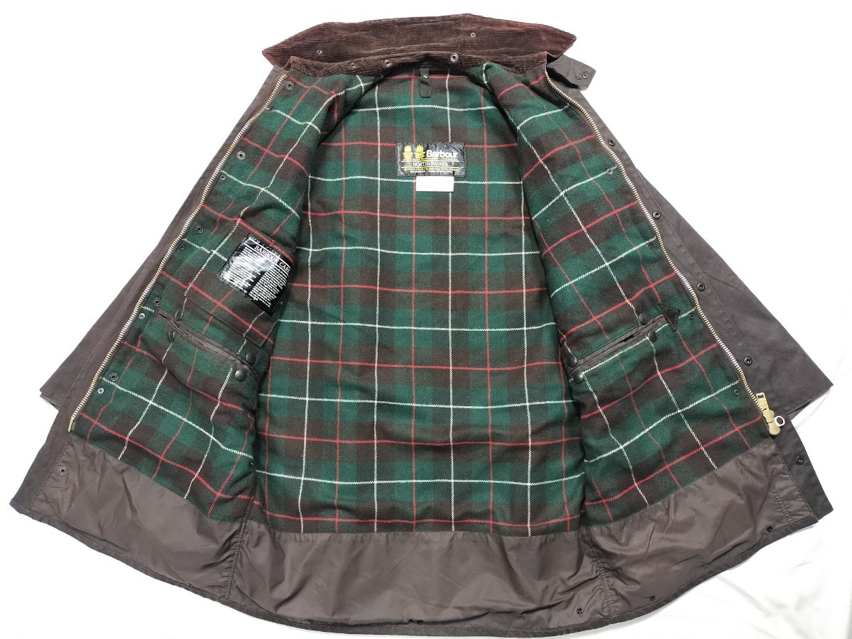 Mint 80s BARBOUR northumbria c40ラスティックブラウン　2ワラント YKK棒ジップ ビンテージ　バブアー　ノーザンブリア　  2クラウン