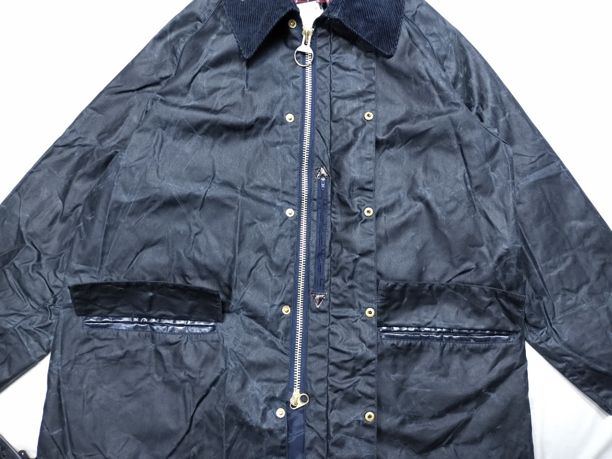 Deadstock 90s Barbour burghley c40 ネイビー　　　デッドストック　バブアー　バーレー　ステンカラーコート　_画像6