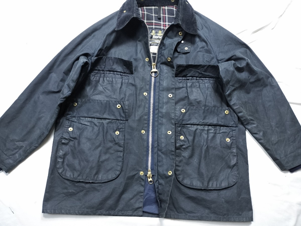 80s Barbour bedale c42 英国製 バブアー ビデイル ネイビー 4ポケット