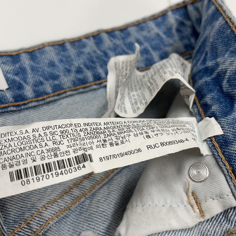 ZARA ブルー ハイライズキュロットジーンズ デニムパンツ ZARA ブルー ハイライズキュロットジーンズ デニムパンツ