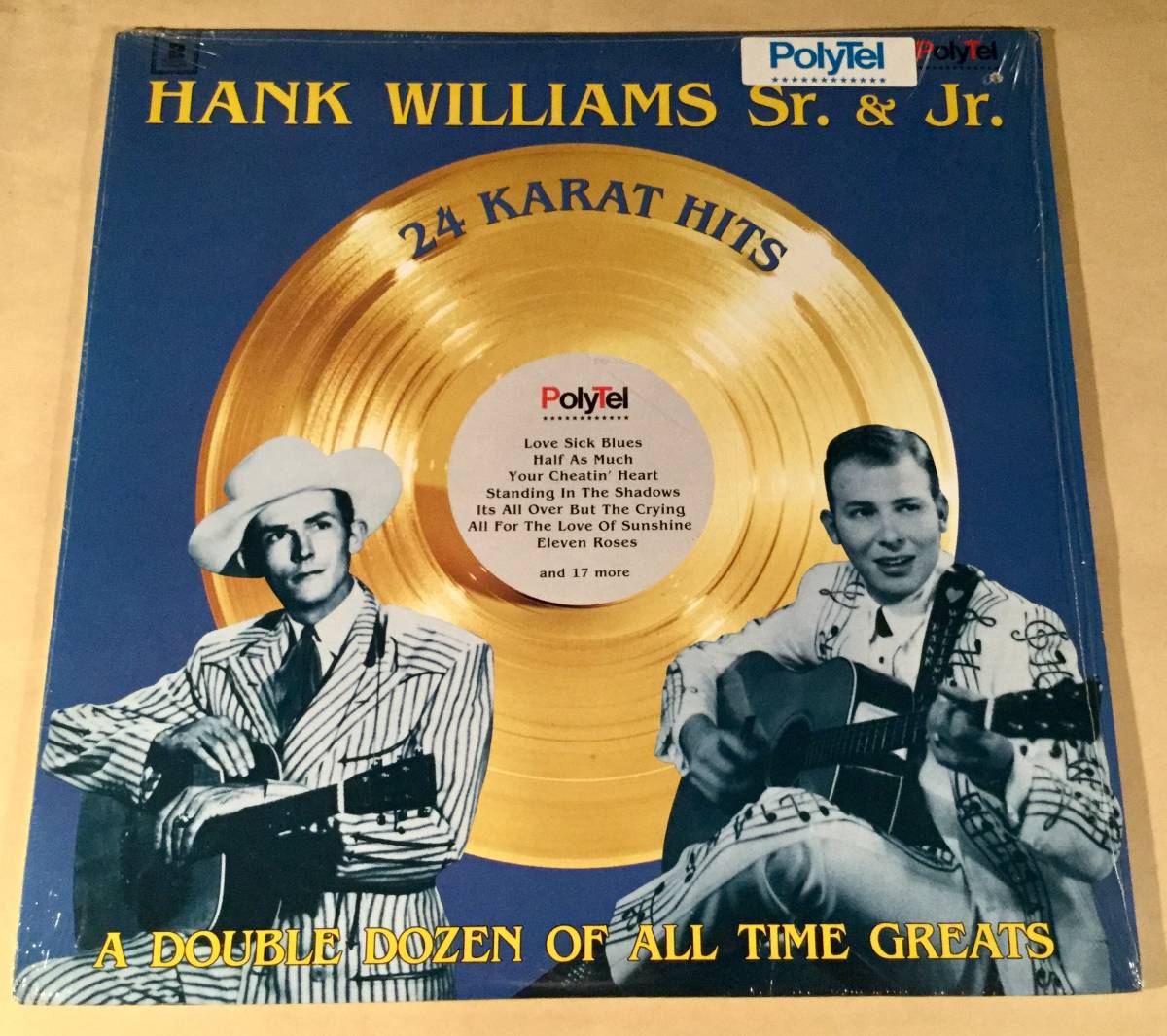 LP(2枚組 輸入盤)●ハンク・ウィリアムス HANK WILLIAMS Sr. & Jr／24 KARAT HITS●シュリンク付美品！_画像1