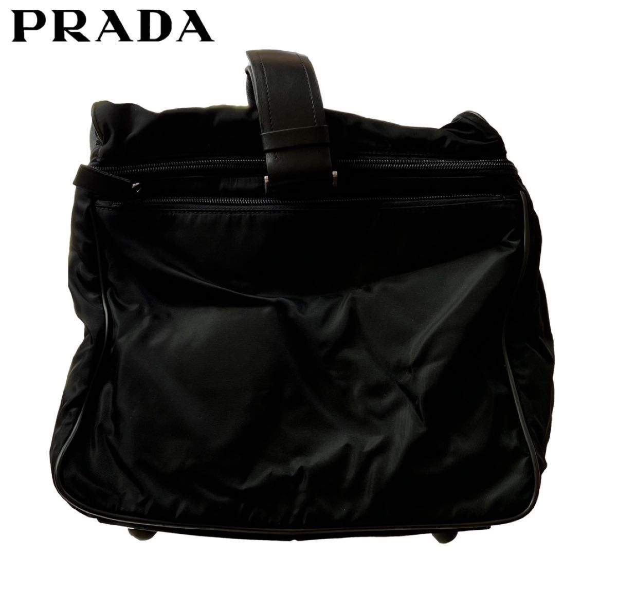 PRADA MILANO Sacca da viaggio in Nylon e Pelle／NERO／大型スクエアバッグ