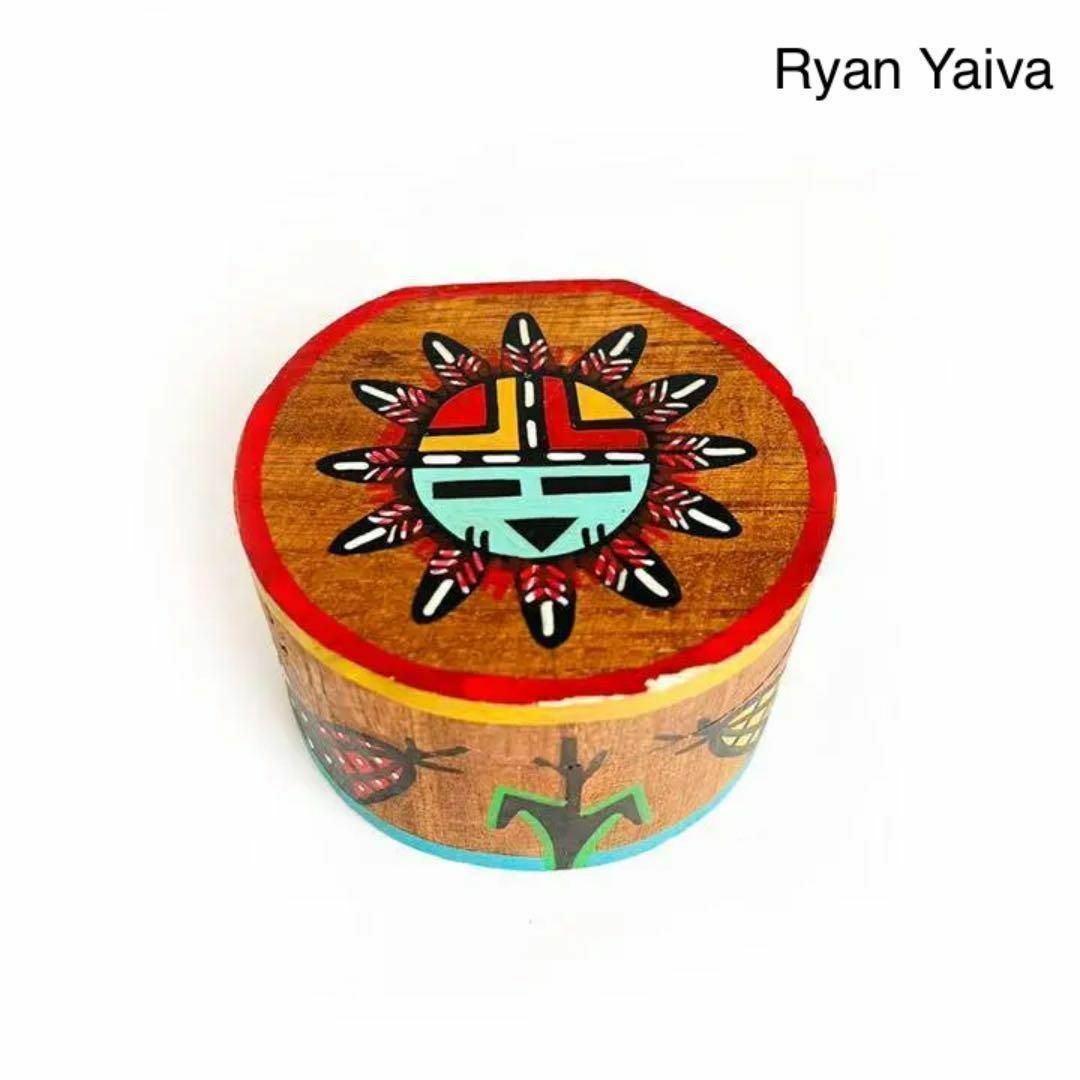 サンフェイス 木製ボックス ホピ族 Ryan Yaiva作 小物入れ 木箱 太陽　ネイティブ アメリカン　インディアン　アメリカ　アリゾナ_画像1